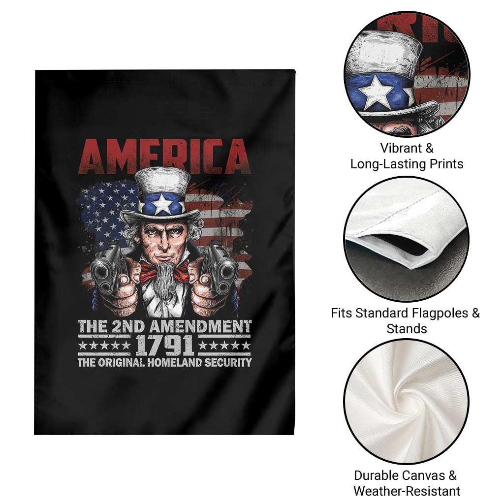 Funny The 2nd Amendment Uncle Sam Garden Flag America The Original Homeland Security - Wonder Print Shop