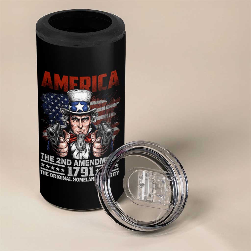 Funny The 2nd Amendment Uncle Sam 4 in 1 Can Cooler Tumbler America The Original Homeland Security - Wonder Print Shop
