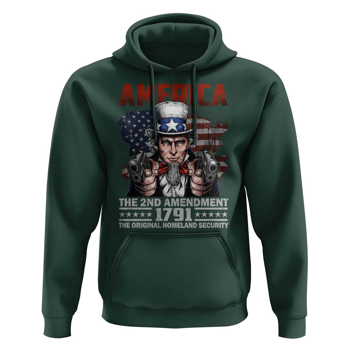 Funny The 2nd Amendment Uncle Sam Hoodie America The Original Homeland Security - Wonder Print Shop