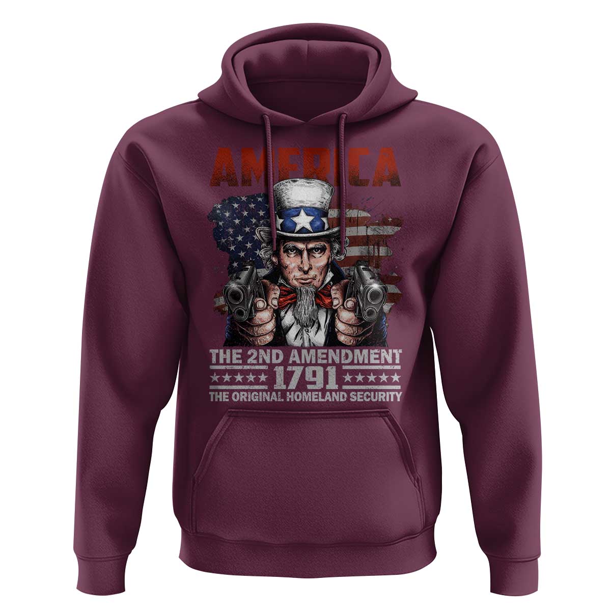 Funny The 2nd Amendment Uncle Sam Hoodie America The Original Homeland Security - Wonder Print Shop