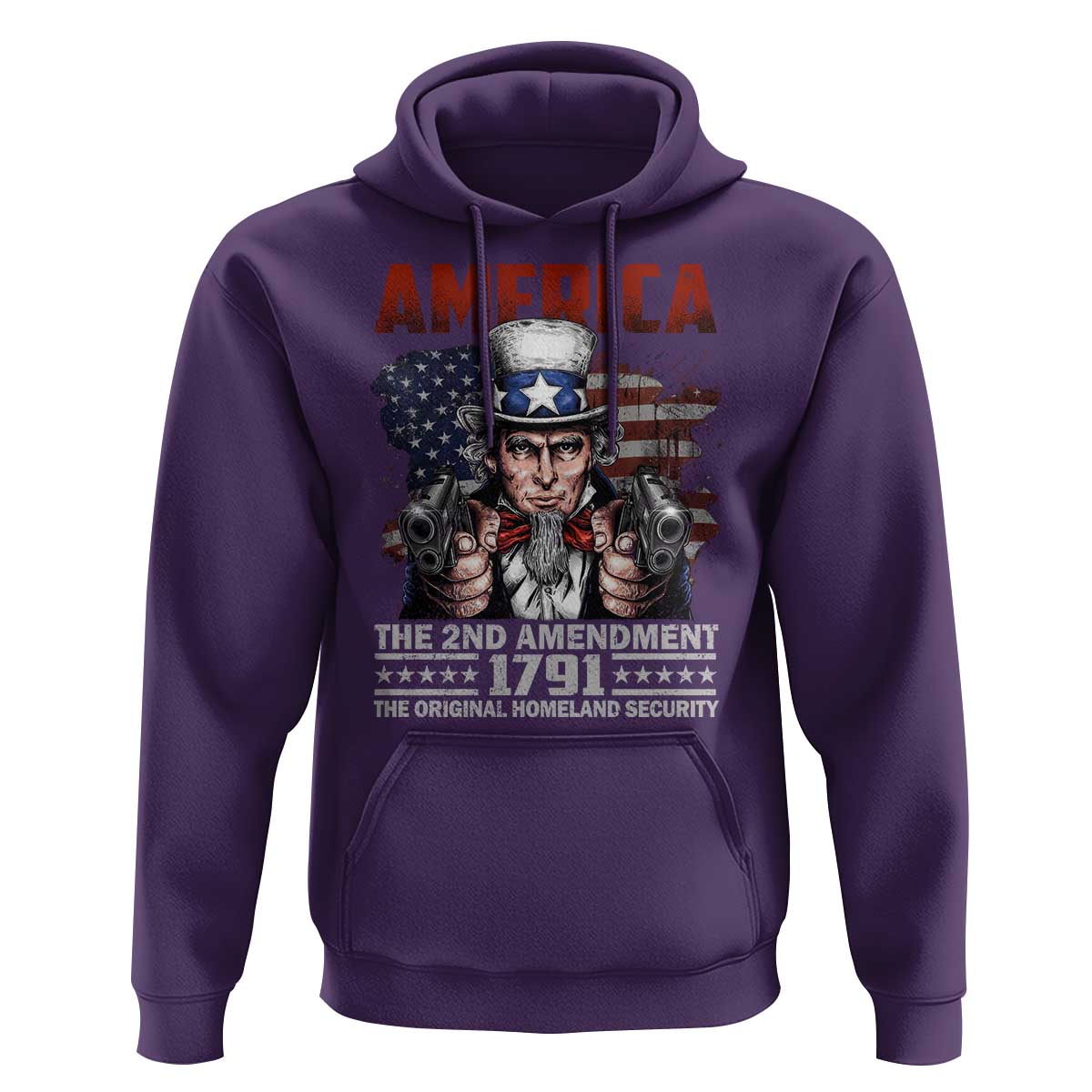 Funny The 2nd Amendment Uncle Sam Hoodie America The Original Homeland Security - Wonder Print Shop