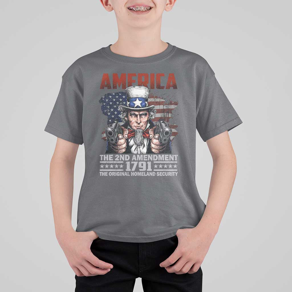 Funny The 2nd Amendment Uncle Sam T Shirt For Kid America The Original Homeland Security - Wonder Print Shop