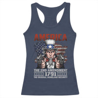 Funny The 2nd Amendment Uncle Sam Racerback Tank Top America The Original Homeland Security - Wonder Print Shop