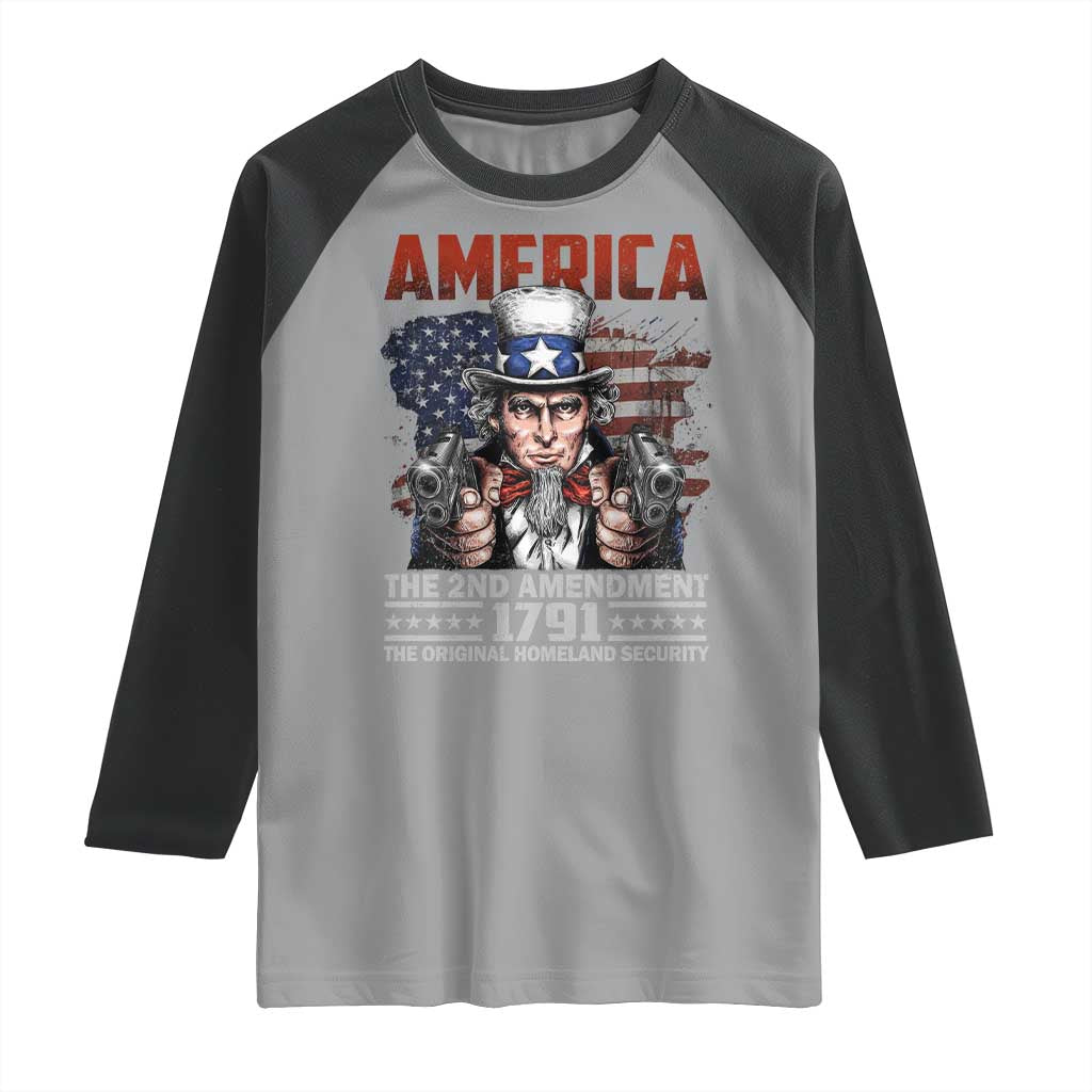 Funny The 2nd Amendment Uncle Sam Raglan Shirt America The Original Homeland Security - Wonder Print Shop