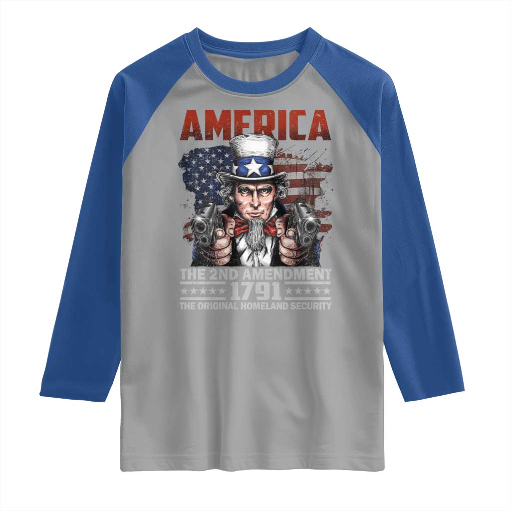 Funny The 2nd Amendment Uncle Sam Raglan Shirt America The Original Homeland Security - Wonder Print Shop