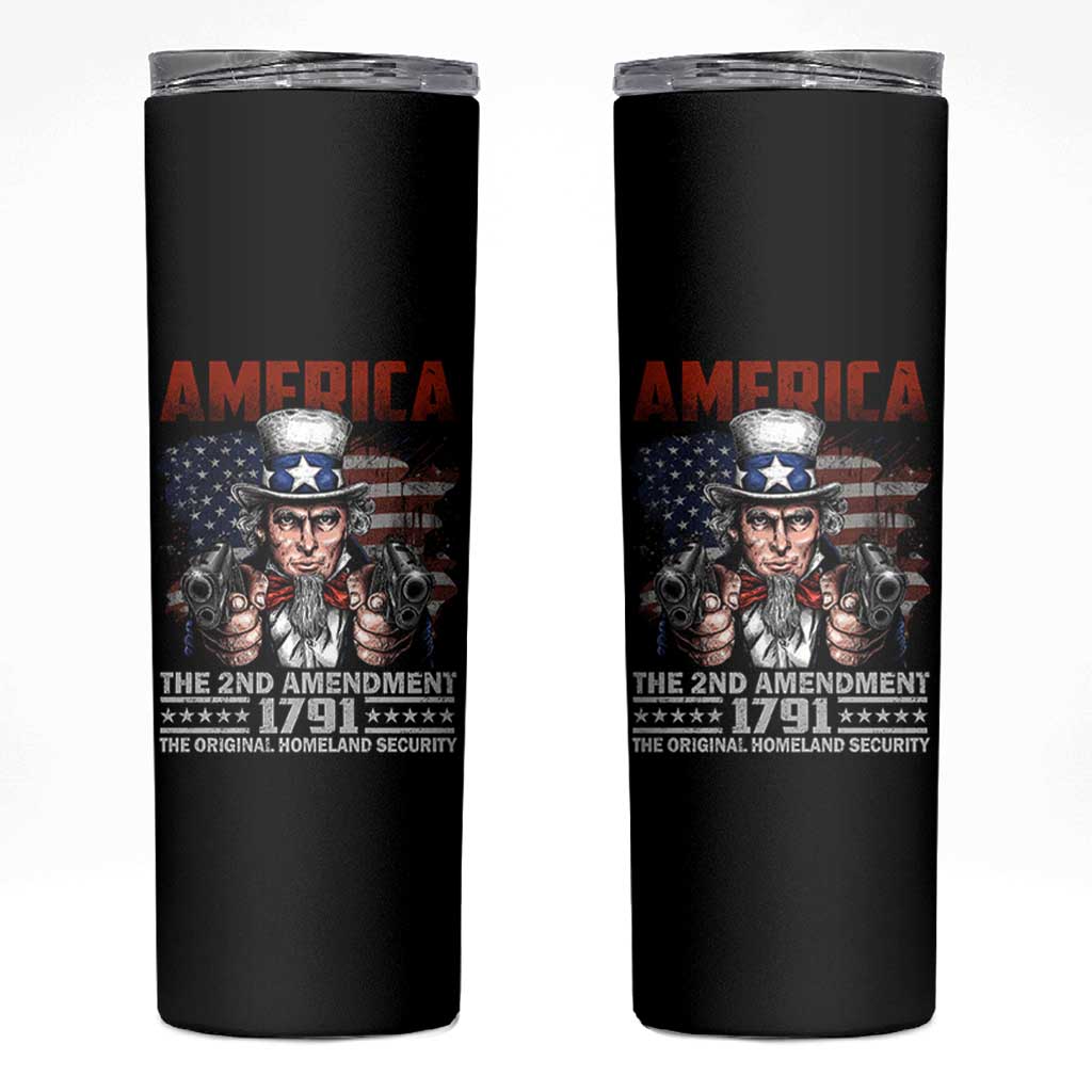 Funny The 2nd Amendment Uncle Sam Skinny Tumbler America The Original Homeland Security - Wonder Print Shop