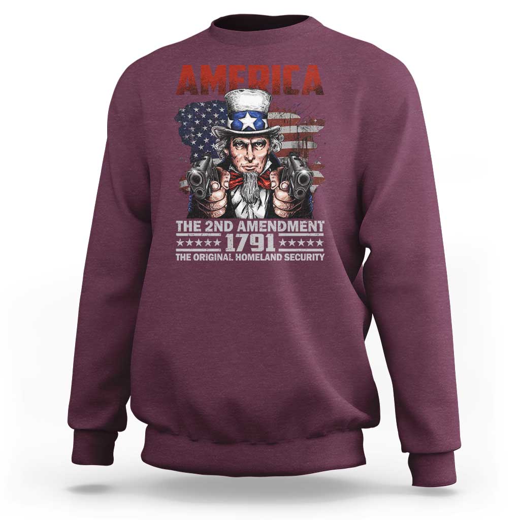 Funny The 2nd Amendment Uncle Sam Sweatshirt America The Original Homeland Security - Wonder Print Shop