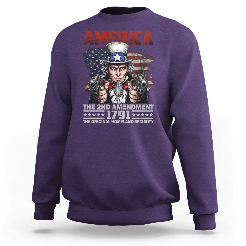 Funny The 2nd Amendment Uncle Sam Sweatshirt America The Original Homeland Security - Wonder Print Shop