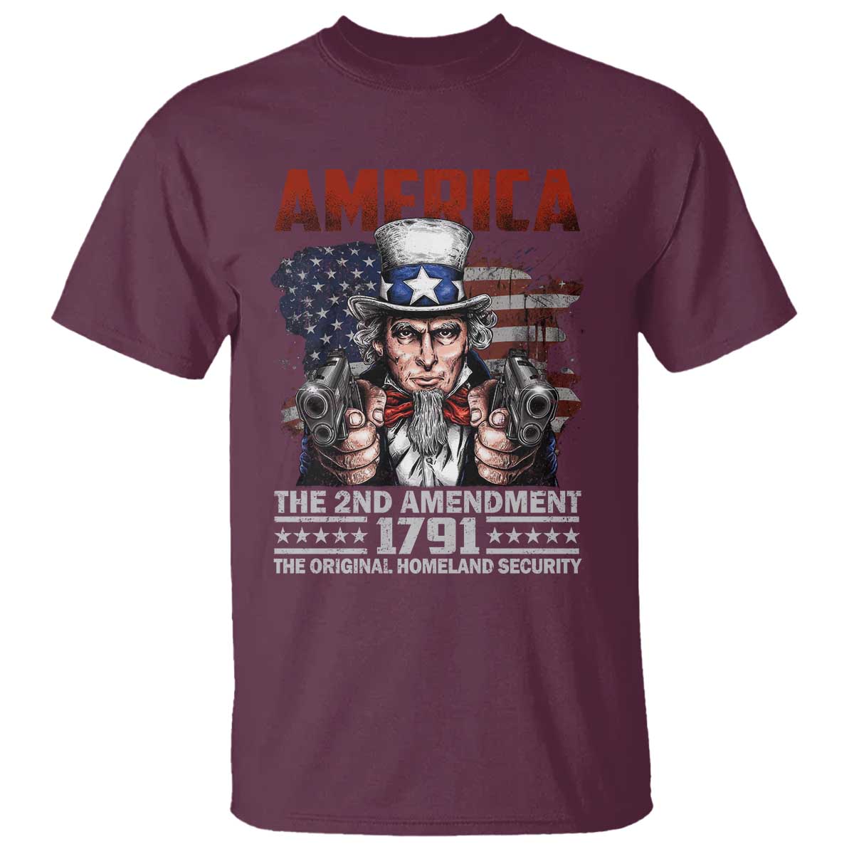 Funny The 2nd Amendment Uncle Sam T Shirt America The Original Homeland Security - Wonder Print Shop