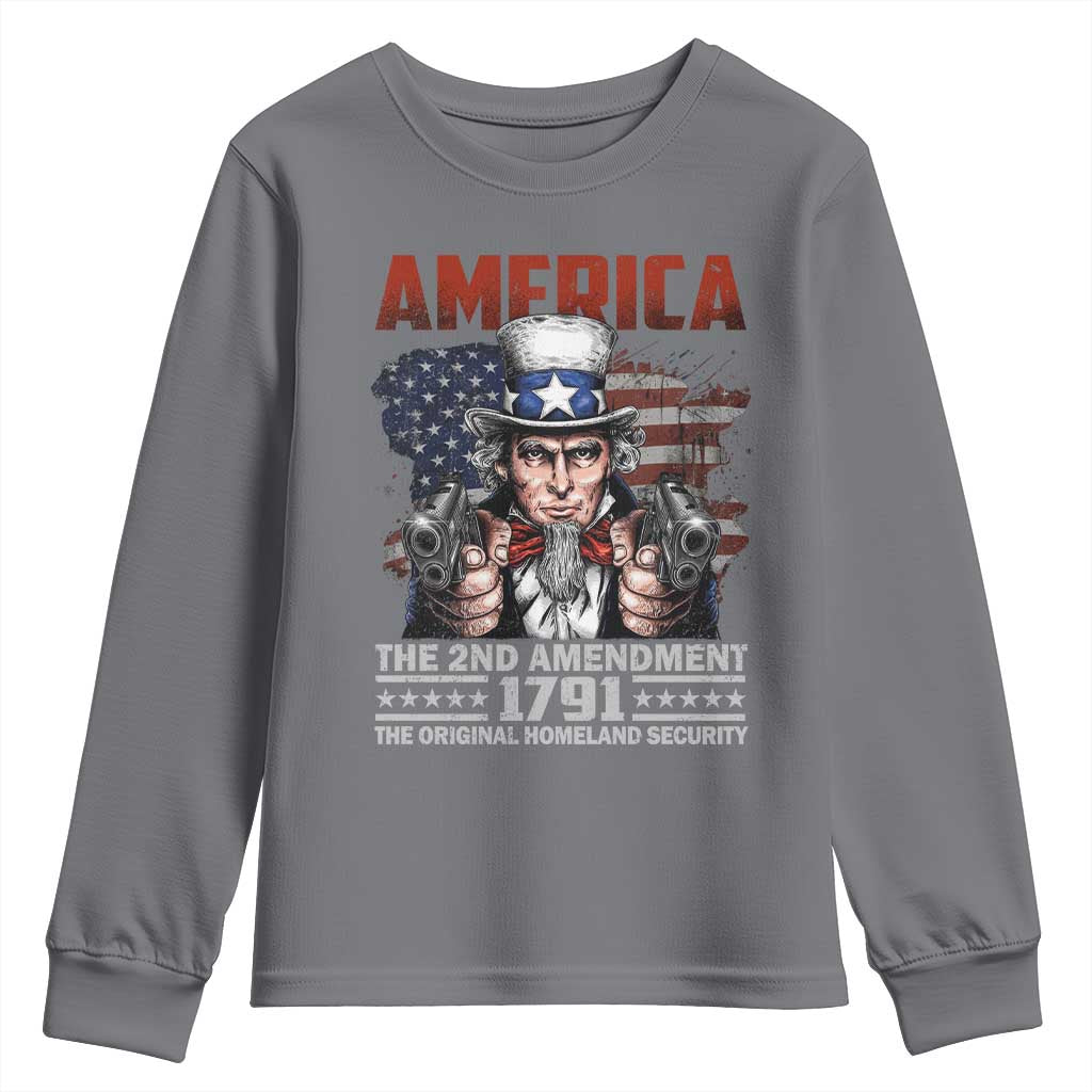 Funny The 2nd Amendment Uncle Sam Youth Sweatshirt America The Original Homeland Security - Wonder Print Shop
