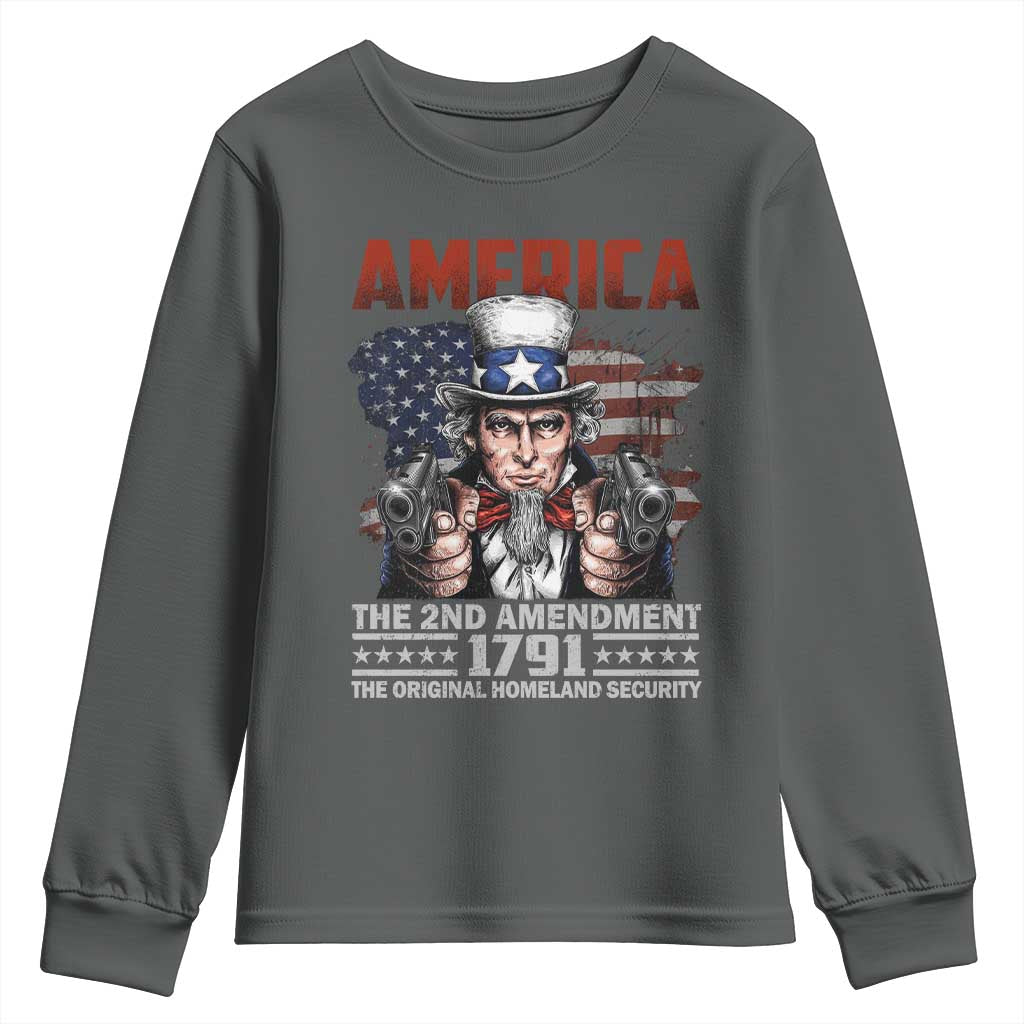Funny The 2nd Amendment Uncle Sam Youth Sweatshirt America The Original Homeland Security - Wonder Print Shop