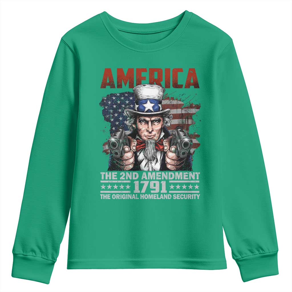Funny The 2nd Amendment Uncle Sam Youth Sweatshirt America The Original Homeland Security - Wonder Print Shop