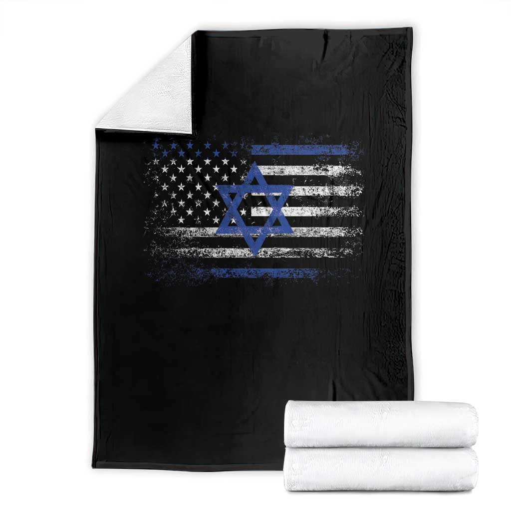 Proud Israeli American Throw Blanket Patriotic Israeli USA Flag - Wonder Print Shop