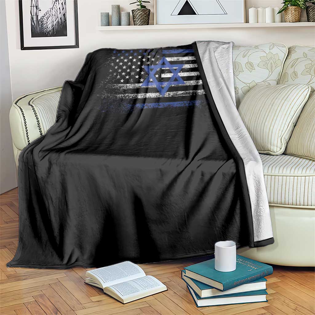 Proud Israeli American Throw Blanket Patriotic Israeli USA Flag - Wonder Print Shop