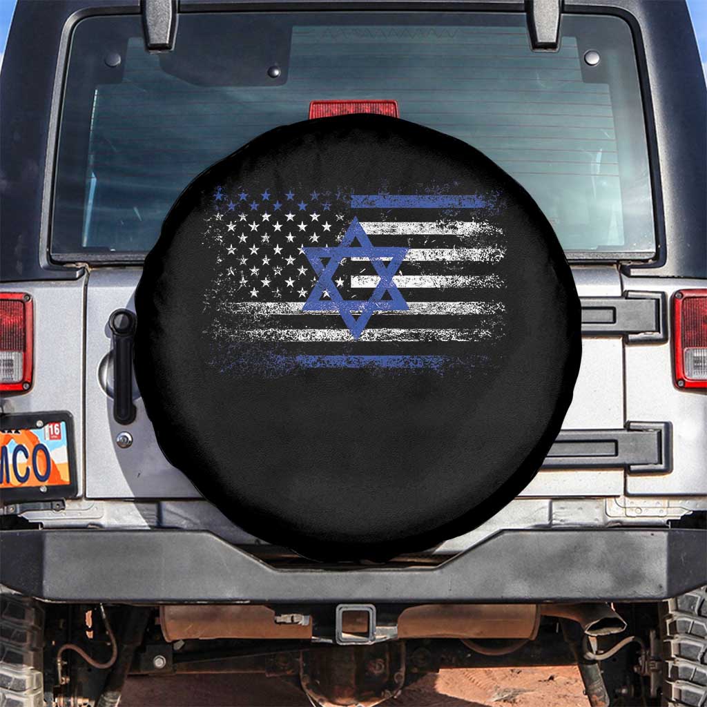 Proud Israeli American Spare Tire Cover Patriotic Israeli USA Flag - Wonder Print Shop