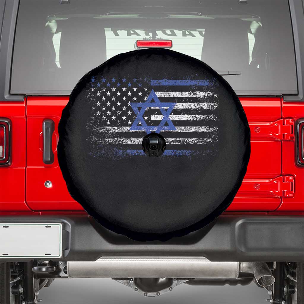 Proud Israeli American Spare Tire Cover Patriotic Israeli USA Flag - Wonder Print Shop