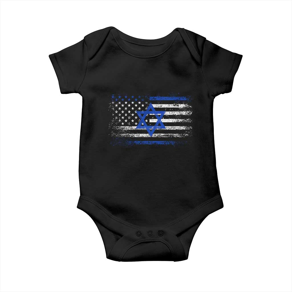 Proud Israeli American Baby Onesie Patriotic Israeli USA Flag - Wonder Print Shop