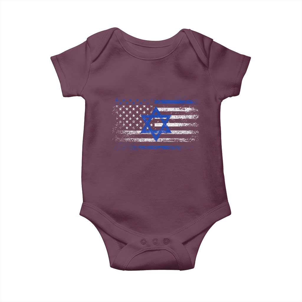 Proud Israeli American Baby Onesie Patriotic Israeli USA Flag - Wonder Print Shop