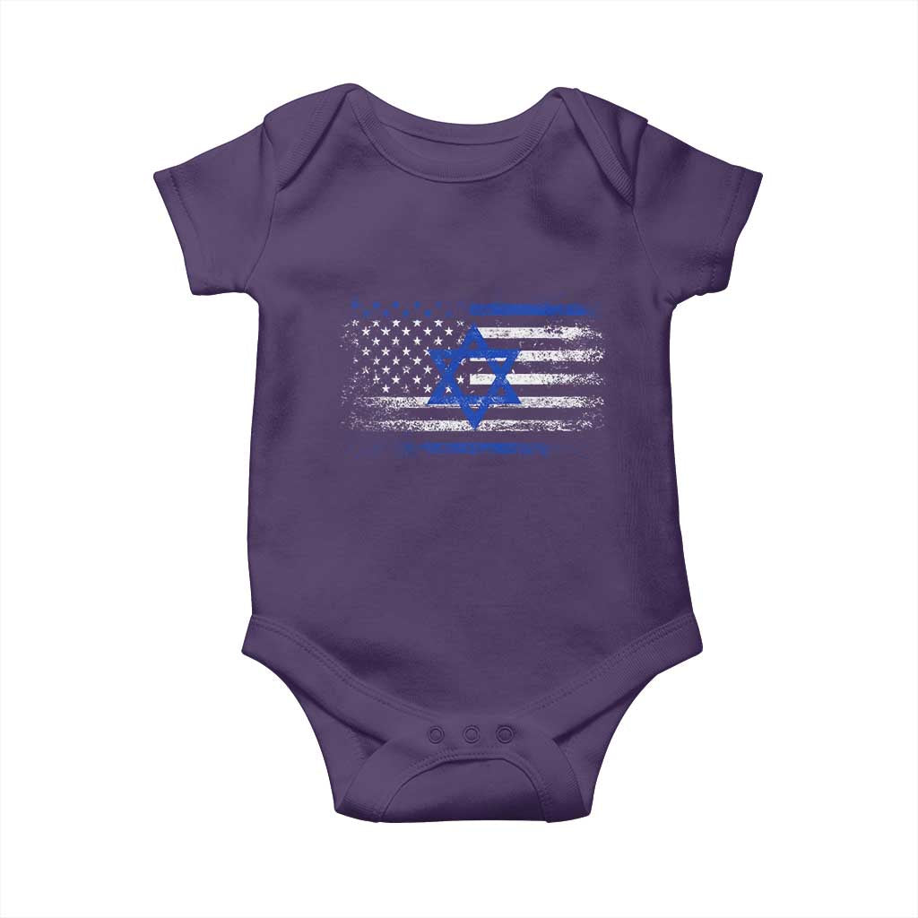 Proud Israeli American Baby Onesie Patriotic Israeli USA Flag - Wonder Print Shop