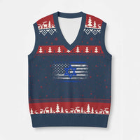 Proud Israeli American V-Neck Knit Sweater Vest Patriotic Israeli USA Flag - Wonder Print Shop