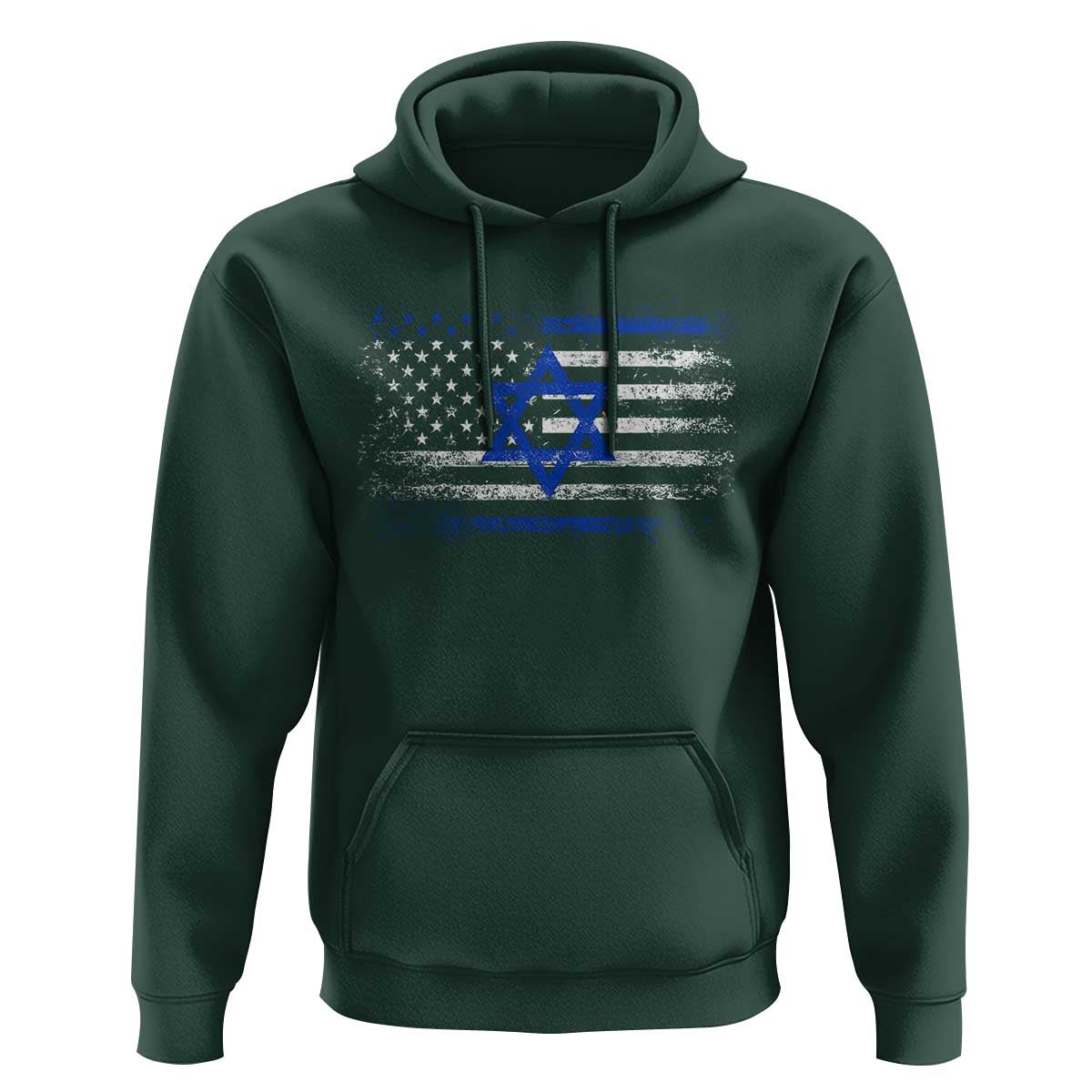 Proud Israeli American Hoodie Patriotic Israeli USA Flag - Wonder Print Shop