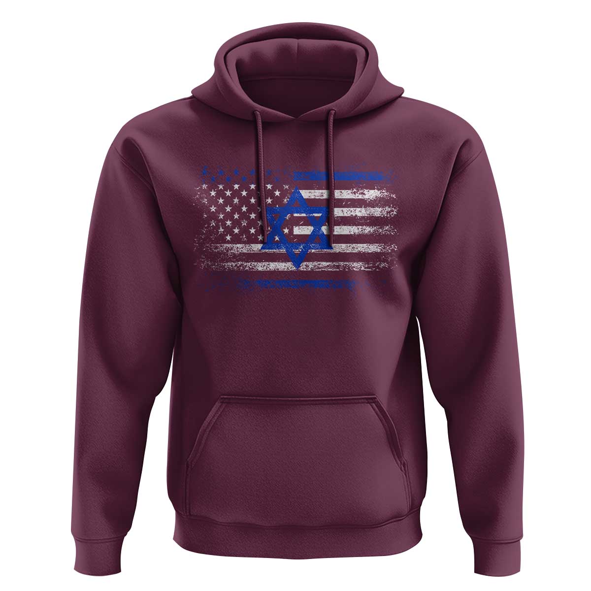 Proud Israeli American Hoodie Patriotic Israeli USA Flag - Wonder Print Shop