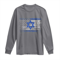 Proud Israeli American Long Sleeve Shirt Patriotic Israeli USA Flag - Wonder Print Shop