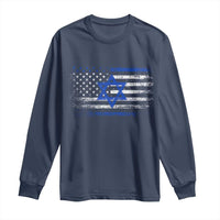 Proud Israeli American Long Sleeve Shirt Patriotic Israeli USA Flag - Wonder Print Shop