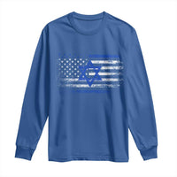 Proud Israeli American Long Sleeve Shirt Patriotic Israeli USA Flag - Wonder Print Shop