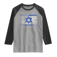 Proud Israeli American Raglan Shirt Patriotic Israeli USA Flag - Wonder Print Shop