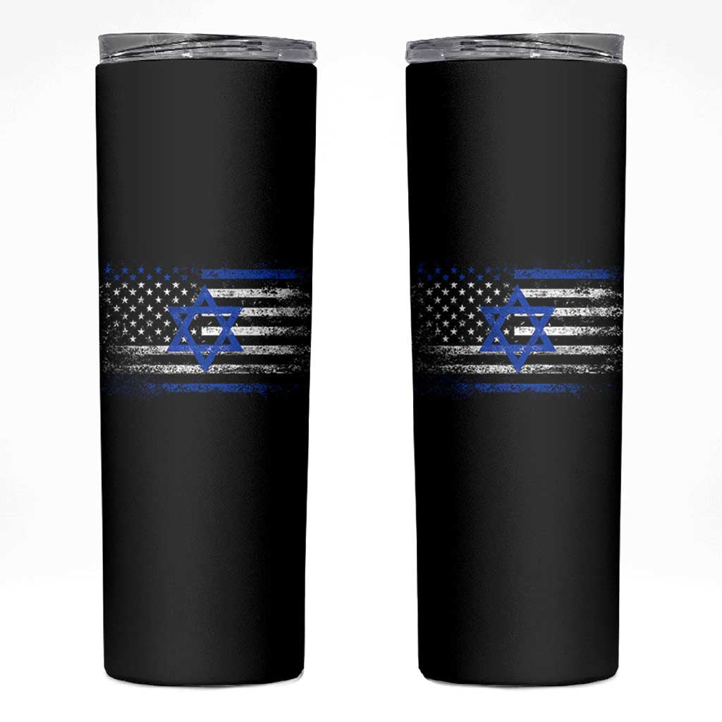 Proud Israeli American Skinny Tumbler Patriotic Israeli USA Flag - Wonder Print Shop