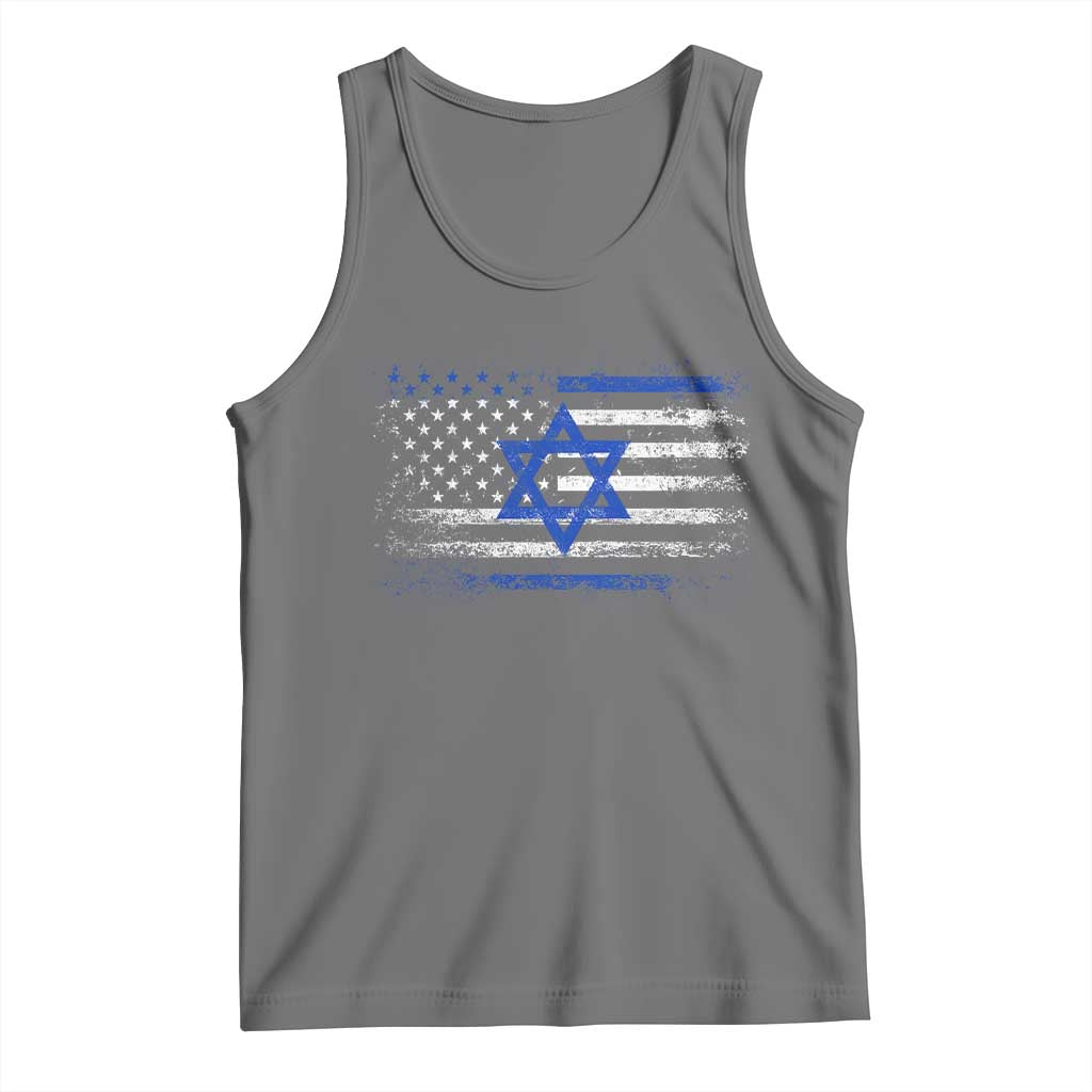 Proud Israeli American Tank Top Patriotic Israeli USA Flag - Wonder Print Shop