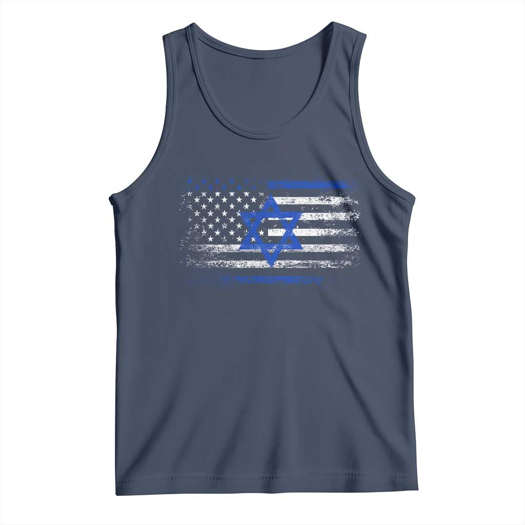 Proud Israeli American Tank Top Patriotic Israeli USA Flag - Wonder Print Shop