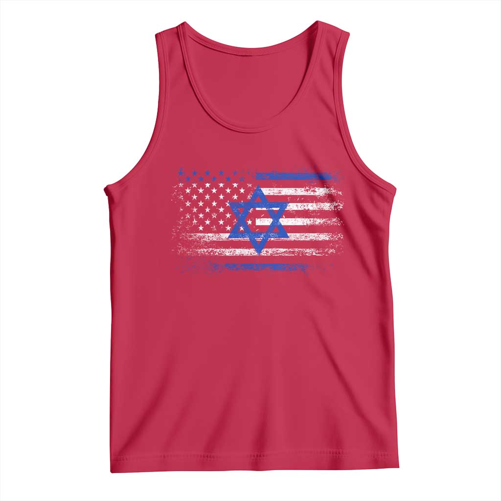 Proud Israeli American Tank Top Patriotic Israeli USA Flag - Wonder Print Shop