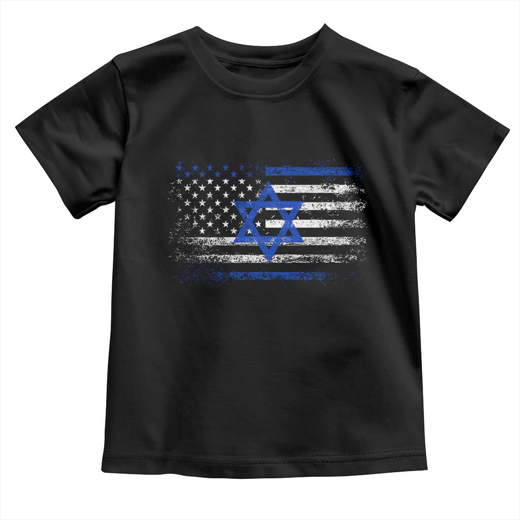 Proud Israeli American Toddler T Shirt Patriotic Israeli USA Flag - Wonder Print Shop