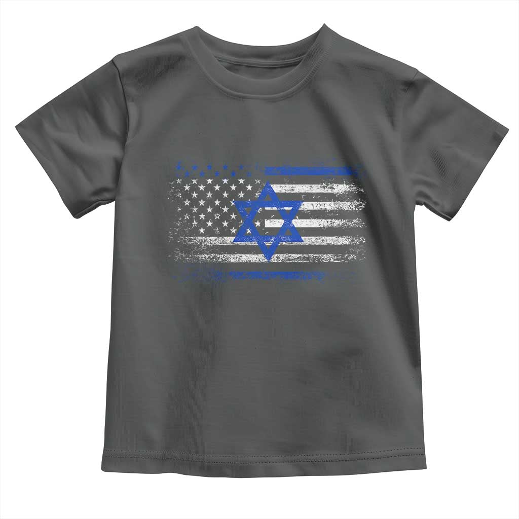 Proud Israeli American Toddler T Shirt Patriotic Israeli USA Flag - Wonder Print Shop