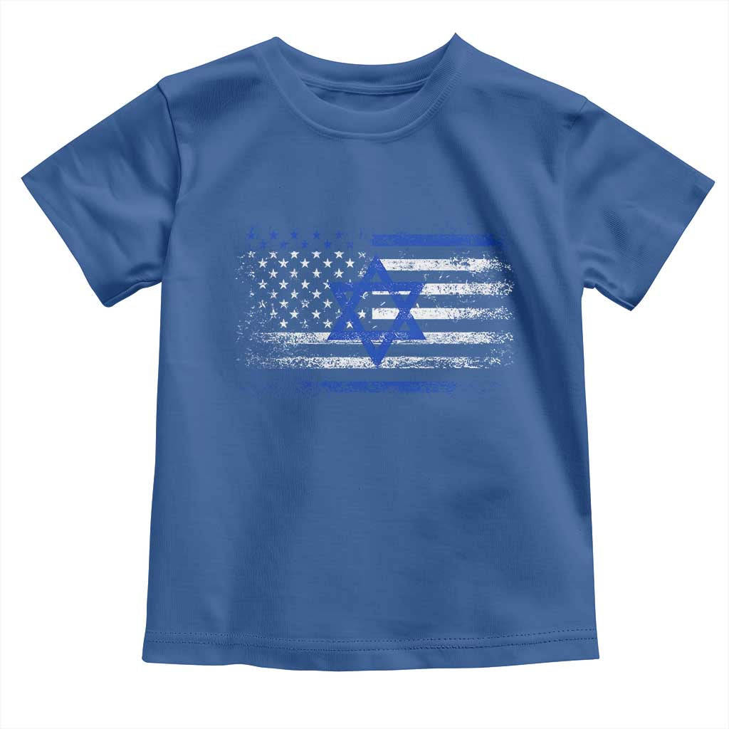 Proud Israeli American Toddler T Shirt Patriotic Israeli USA Flag - Wonder Print Shop