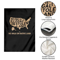 No One Is Illegal On Stolen Land Garden Flag We Walk On Native Land Vintage American Map - Wonder Print Shop