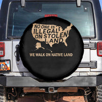 No One Is Illegal On Stolen Land Spare Tire Cover We Walk On Native Land Vintage American Map - Wonder Print Shop