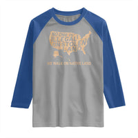 No One Is Illegal On Stolen Land Raglan Shirt We Walk On Native Land Vintage American Map - Wonder Print Shop