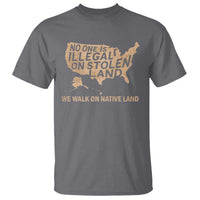 No One Is Illegal On Stolen Land T Shirt We Walk On Native Land Vintage American Map - Wonder Print Shop