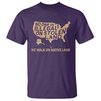 No One Is Illegal On Stolen Land T Shirt We Walk On Native Land Vintage American Map - Wonder Print Shop