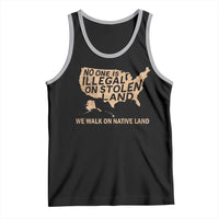 No One Is Illegal On Stolen Land Tank Top We Walk On Native Land Vintage American Map - Wonder Print Shop