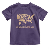 No One Is Illegal On Stolen Land Toddler T Shirt We Walk On Native Land Vintage American Map - Wonder Print Shop