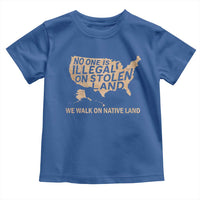 No One Is Illegal On Stolen Land Toddler T Shirt We Walk On Native Land Vintage American Map - Wonder Print Shop