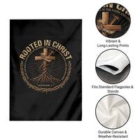 Rooted In Christ Garden Flag Jesus Christian Cross Bible Verse - Wonder Print Shop