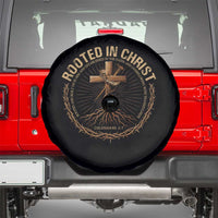 Rooted In Christ Spare Tire Cover Jesus Christian Cross Bible Verse - Wonder Print Shop