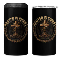 Rooted In Christ 4 in 1 Can Cooler Tumbler Jesus Christian Cross Bible Verse - Wonder Print Shop