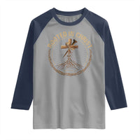 Rooted In Christ Raglan Shirt Jesus Christian Cross Bible Verse - Wonder Print Shop