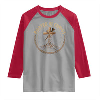 Rooted In Christ Raglan Shirt Jesus Christian Cross Bible Verse - Wonder Print Shop
